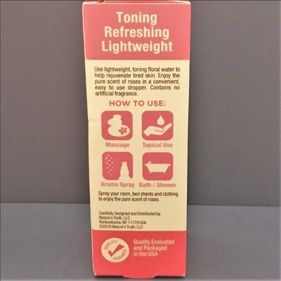 Nature's Truth Bulgarian Rose Water Toner Aromatherapy in Glass Bottle - Picture 3 of 4